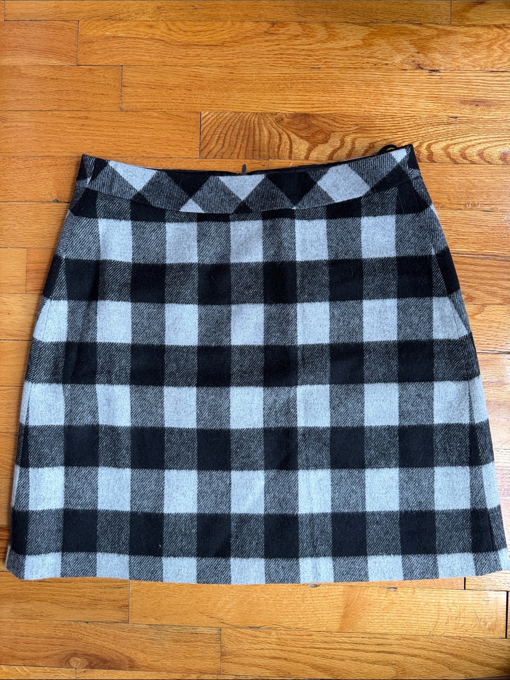 s.Oliver Classic Black & Gray Plaid A-Line Skirt